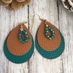 Handmade faux leather earrings